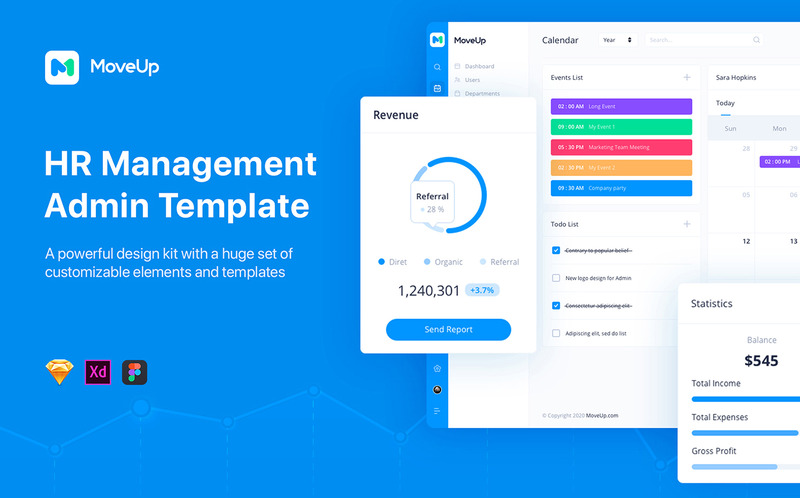 MoveUp - шаблон администратора управления персоналом - Features Image 1