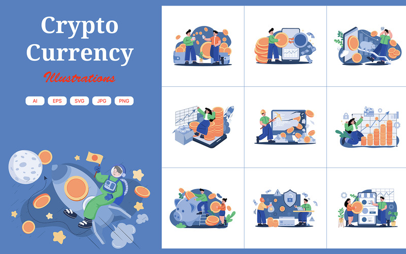 M439_Cryptocurrency Illustration Pack - Features Image 1