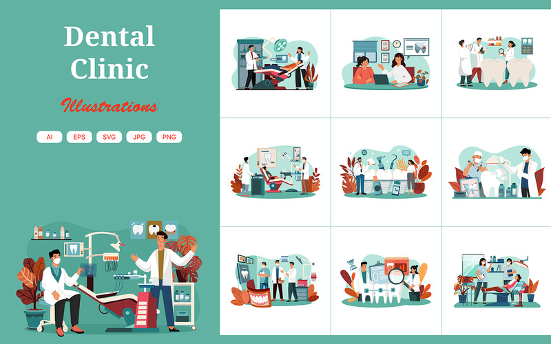 M639_Pacchetto illustrazioni clinica odontoiatrica - Caratteristiche Immagine 1