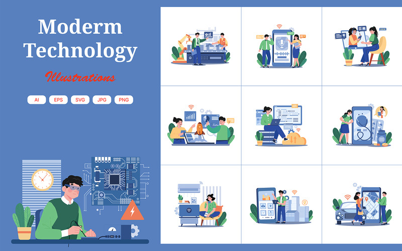 M682_Pacote de ilustração de tecnologia moderna 2 - Features Image 1