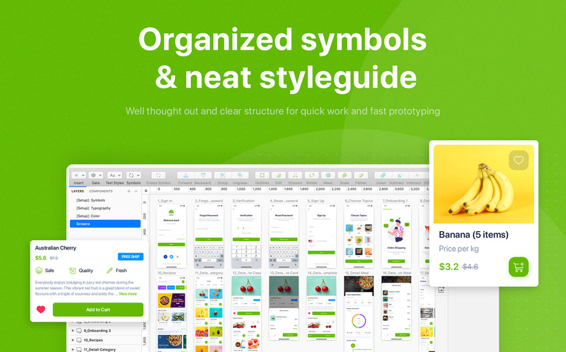 Delites - UI-kit voor online boodschappen en recepten - Features Image 6