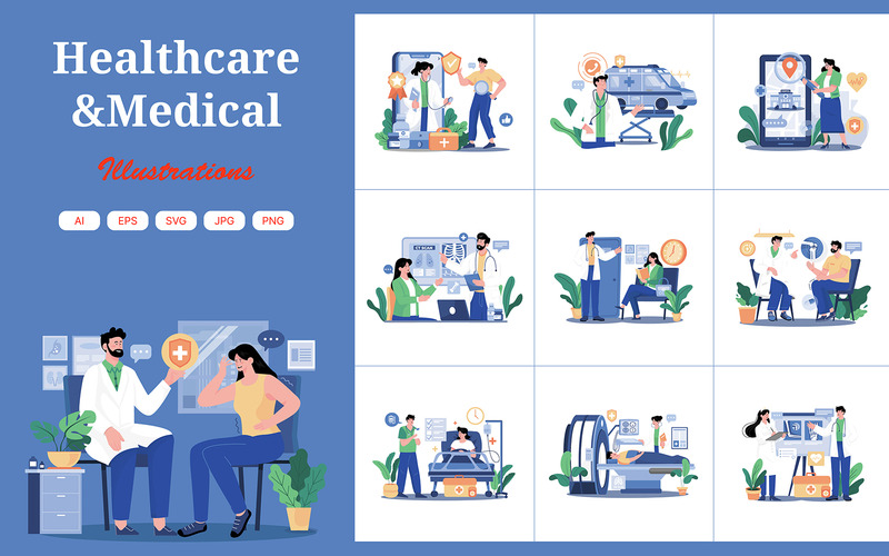 M701_Medical And Healthcare Illustration Pack 1 - Features Image 1