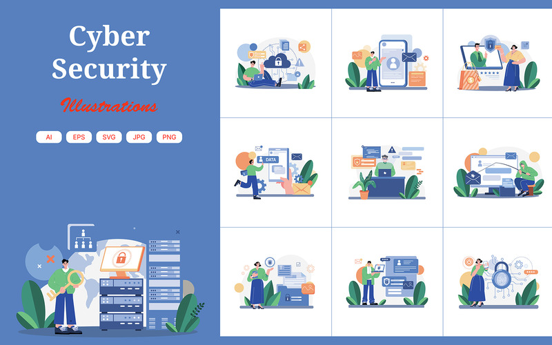 M492_Cyber Security Illustration Pack - Features Image 1