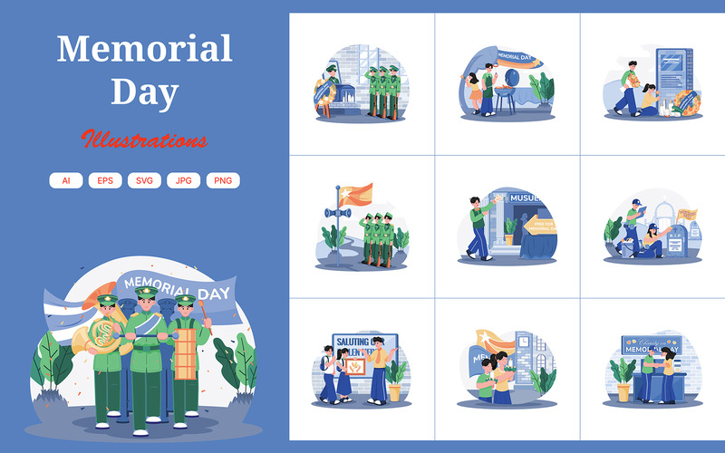 M720_Memorial Day Illustration Pack 2 - Features Image 1