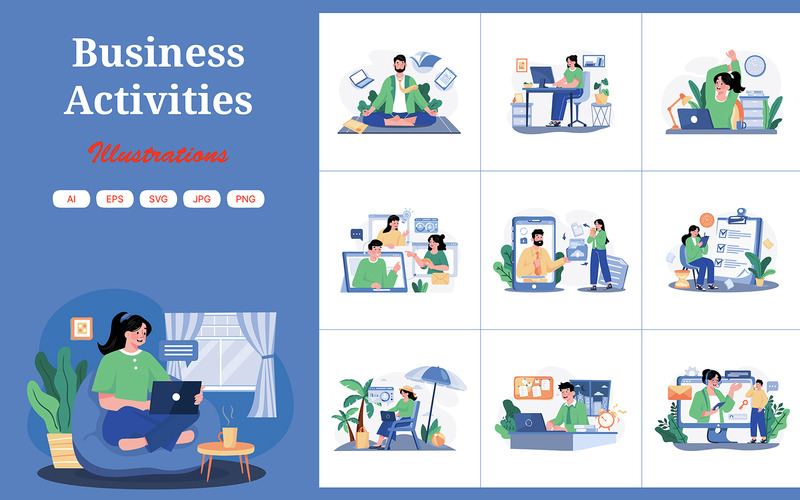 M494_Business Activities Illustration Pack - Features Image 1