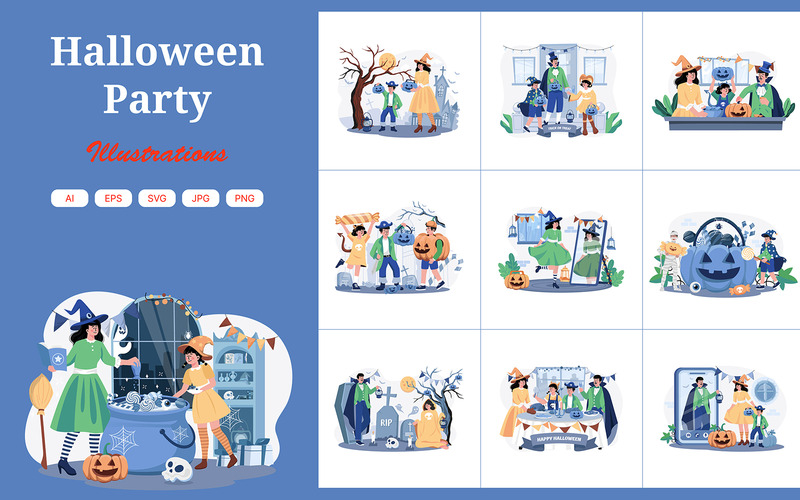 M548_Pacchetto illustrazioni di Halloween - Caratteristiche Immagine 1