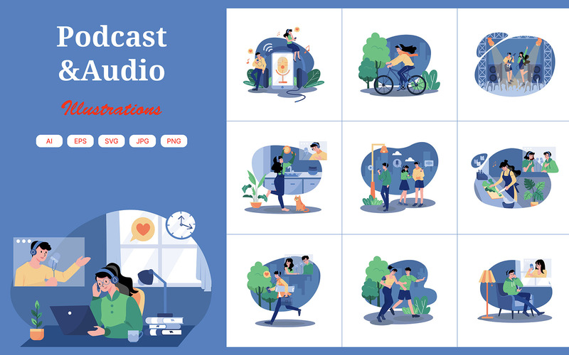 M464_Podcast Illustration Pack - Features Image 1