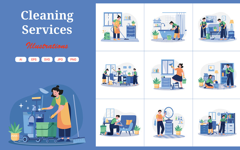 M606_Cleaning Services-illustratiepakket - Features Image 1