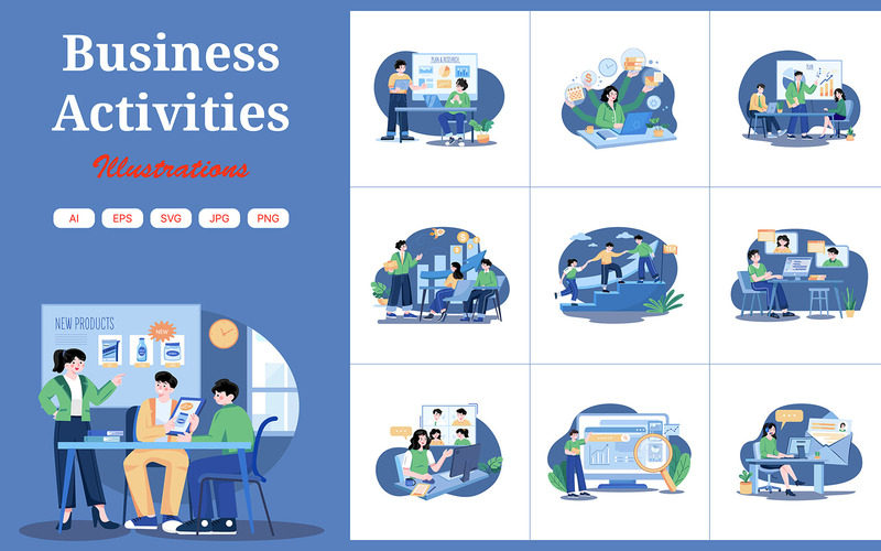 M434_Business Activities Illustration Pack - Features Image 1