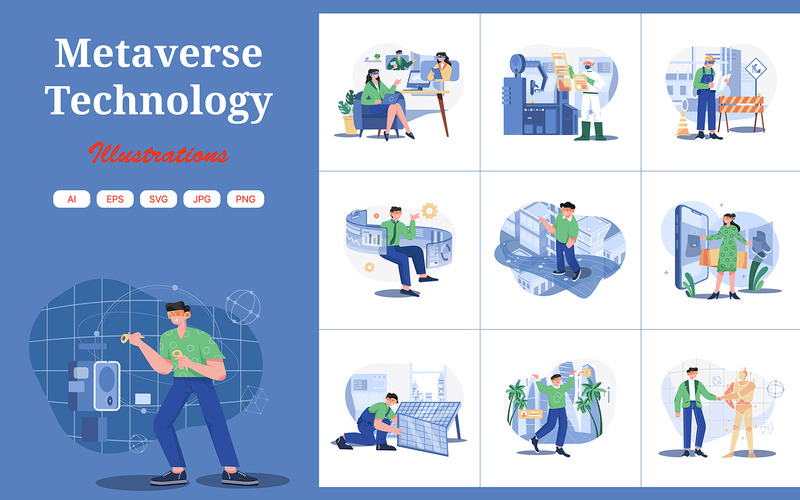 M483_Metaverse Technology Illustration Pack - Features Image 1