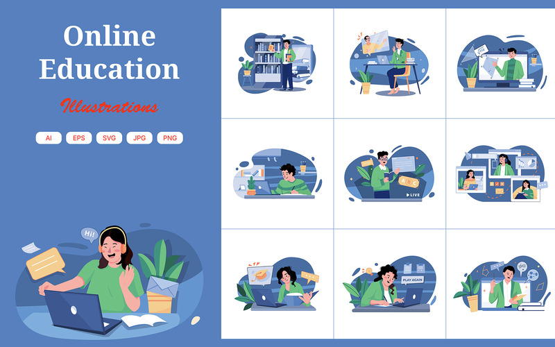 M467_Online Education Illustration Pack - Features Image 1