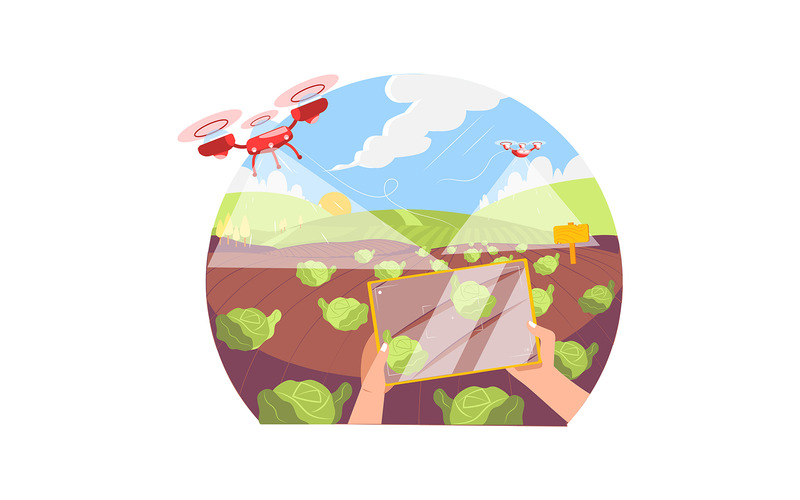 M326_Illustrazioni di tecnologia per l'agricoltura intelligente - Caratteristiche Immagine 4