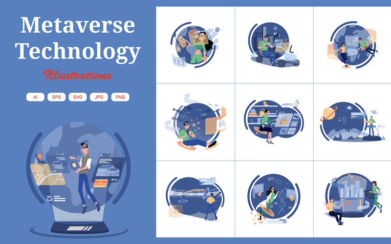 M454_Metaverse Illustration Pack - Features Image 1