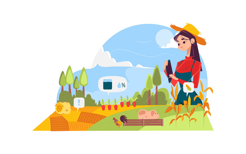 M326_Illustrazioni di tecnologia per l'agricoltura intelligente - Caratteristiche Immagine 8