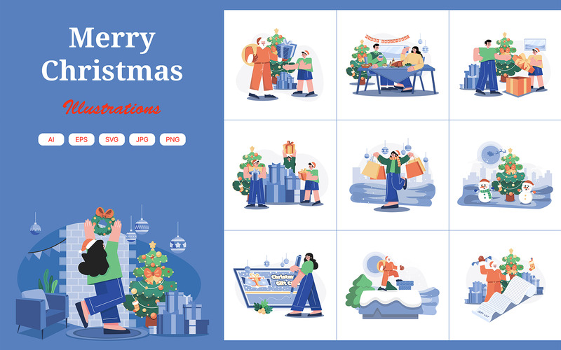 M500_Christmas Illustration Pack - Features Image 1