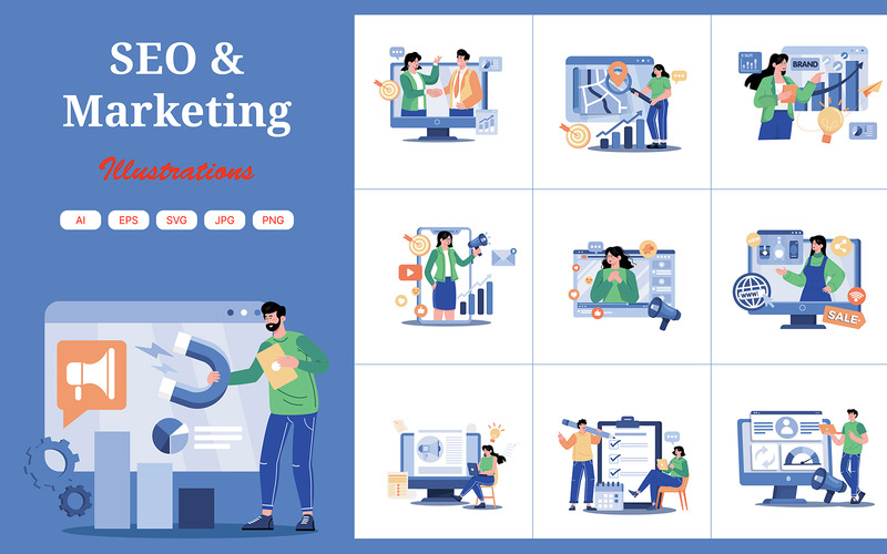 M715_SEO & Marketing Illustration Pack 2 - Features Image 1