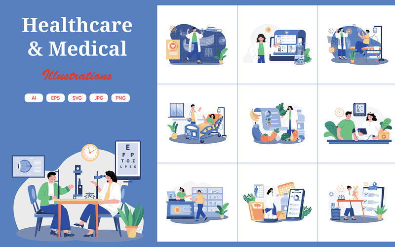 M554_Pacchetto illustrazioni mediche e sanitarie 2 - Caratteristiche Immagine 1
