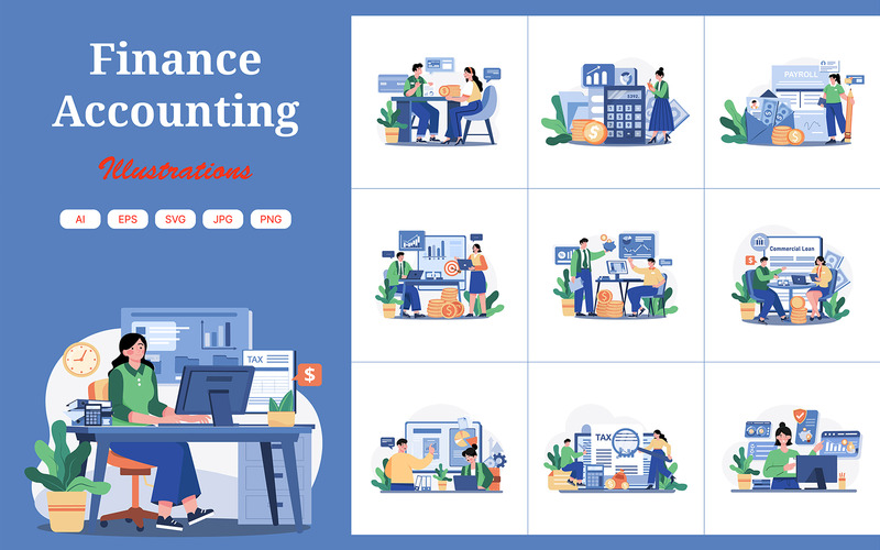 M565_Finance Accounting Illustration Pack - Eigenschaften Bild 1