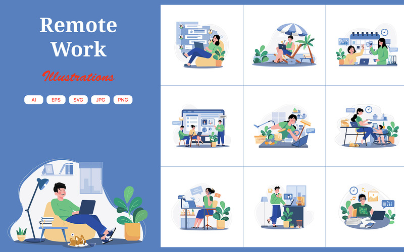 M553_Pacchetto illustrazioni lavoro remoto 1 - Caratteristiche Immagine 1