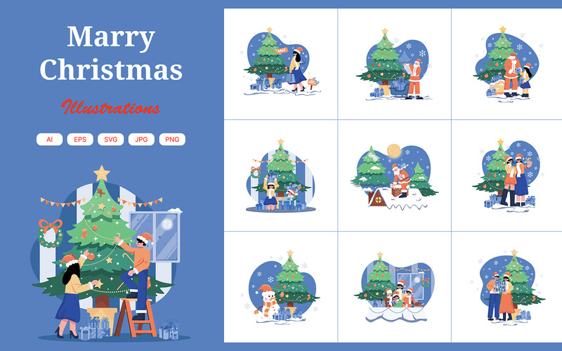 M539_Merry Christmas Illustration Pack - Features Image 1