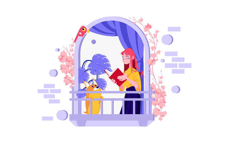 M341 — Pakiet ilustracji „Pobyt w domu” - Obraz funkcji 6