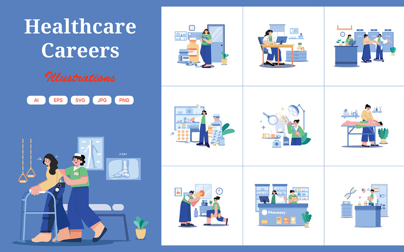 M568_Illustrationspaket für Karrieren im Gesundheitswesen - Eigenschaften Bild 1