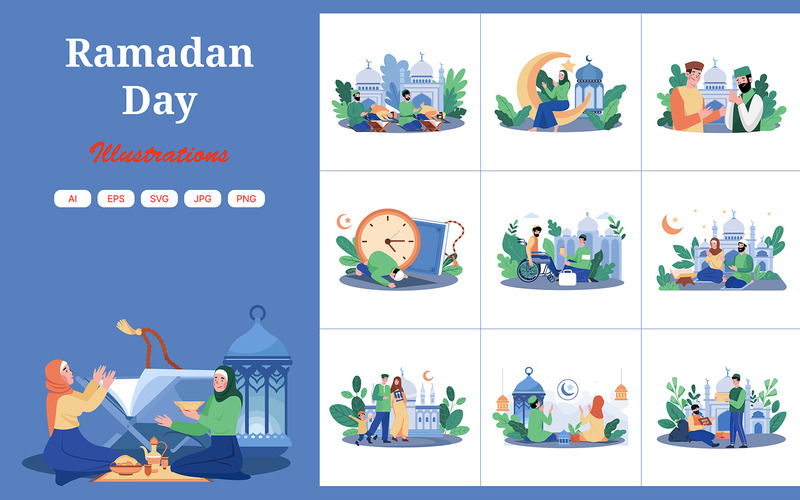 M662_Ramadan Day Illusztrációs csomag - Features Image 1