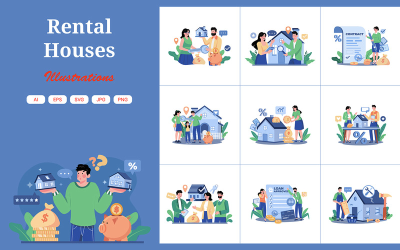 M624_Online Rent Home Illustration Pack 2 - Features Image 1