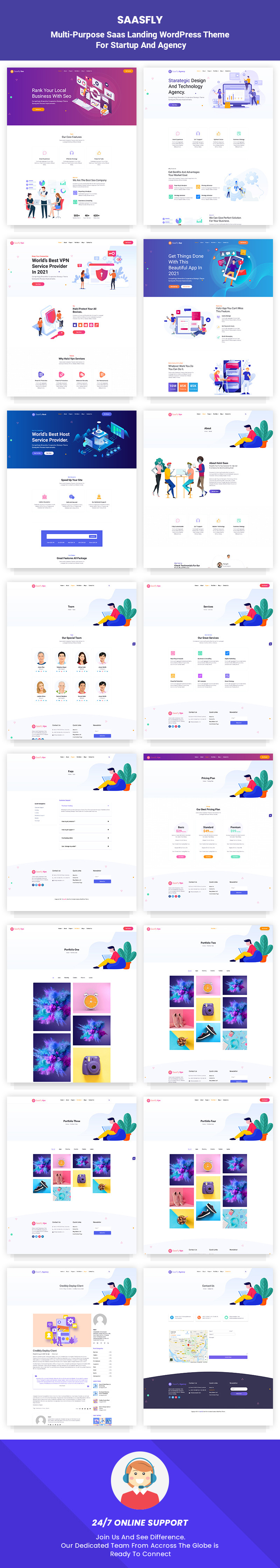 Saasfly - Multi-Purpose Saas Landing WP Theme For Startup And Agency - Features Image 1