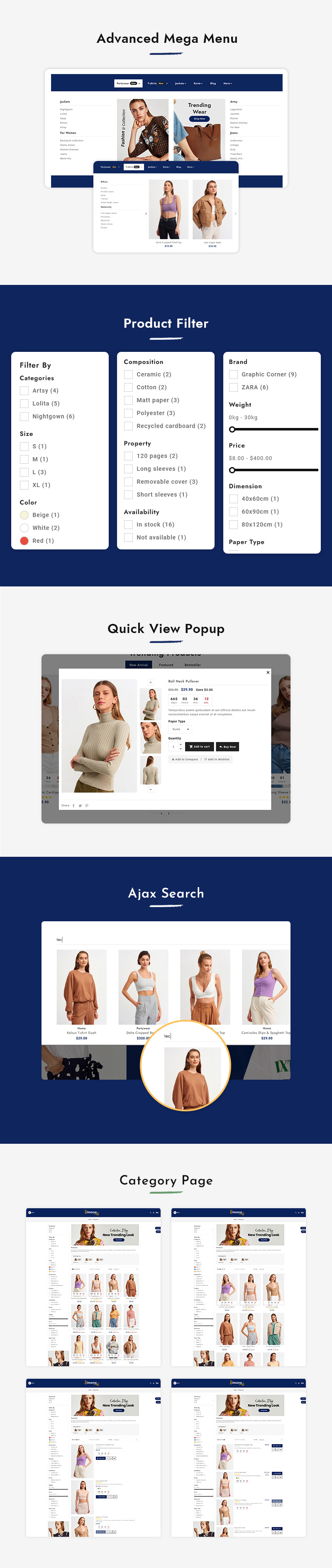 Simona - тема PrestaShop для интернет-магазина модной одежды - Изображения фич 3