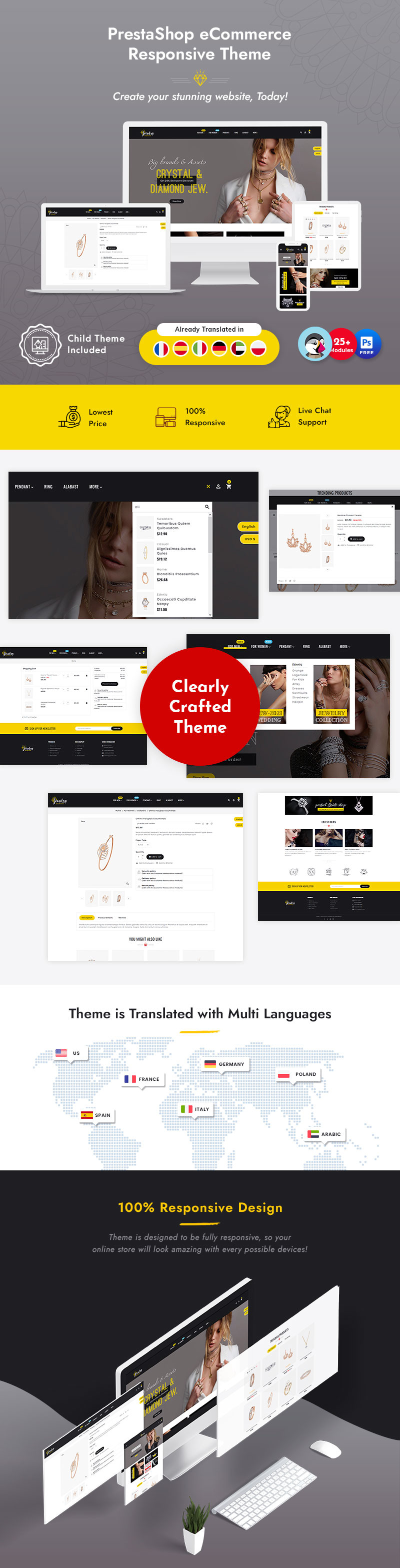 Jewelry Responsive PrestaShop Theme - Features Image 1