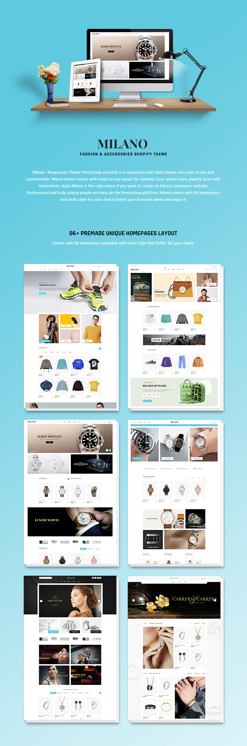 Milano - Fashion & Accessories PrestaShop Theme - Features Image 1