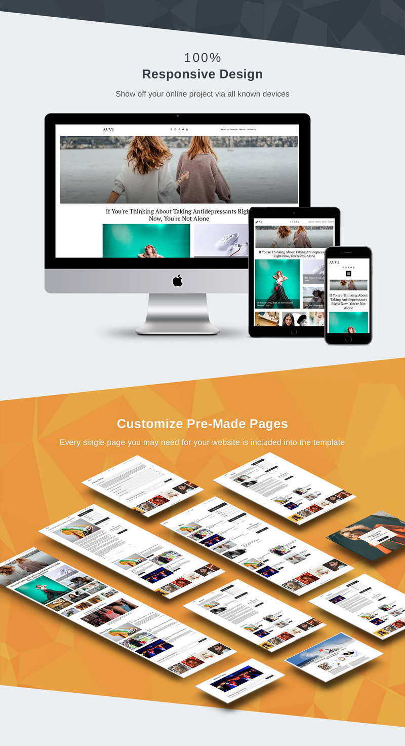 Fashion Blog Moto CMS Premium Website Design - Features Image 3