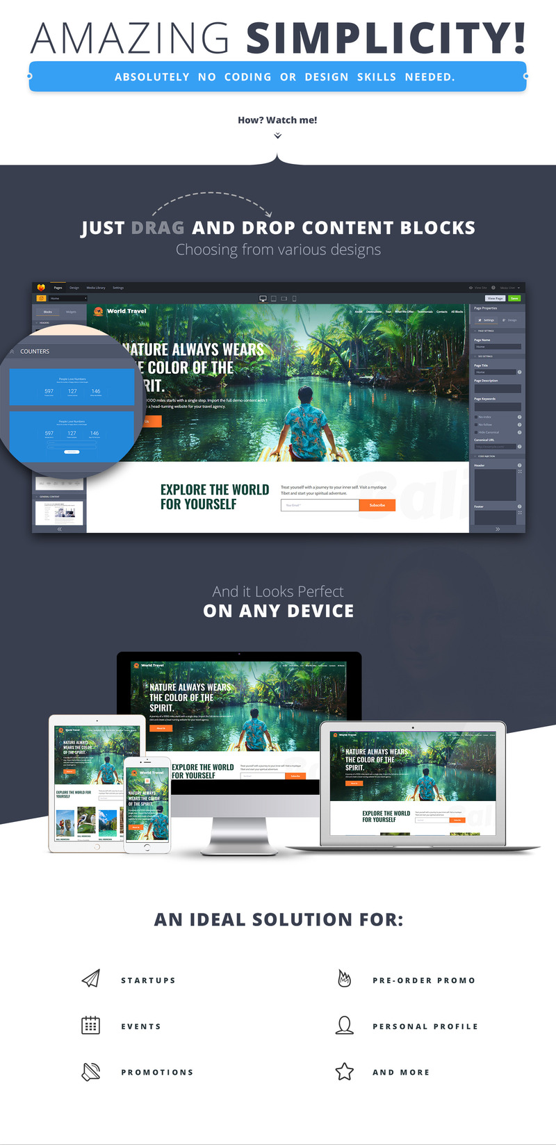Attraction MotoCMS Landing Page Website Design - Features Image 1