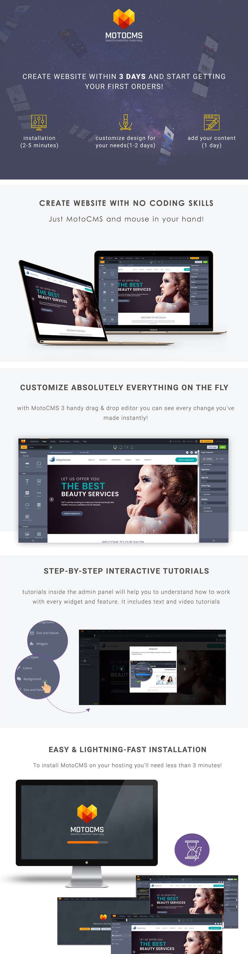Beauty Parlor Moto CMS Website Template - Features Image 1