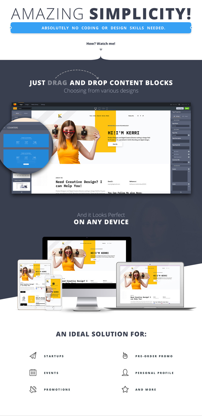 CVcard MotoCMS Website Template - Features Image 1
