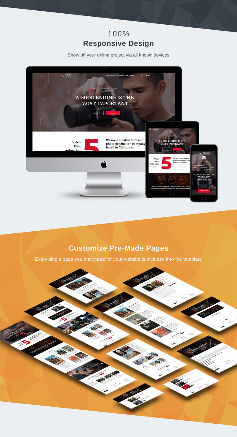 Videographer Premium Moto CMS 3 Website-Design - Bildeigenschaften 3