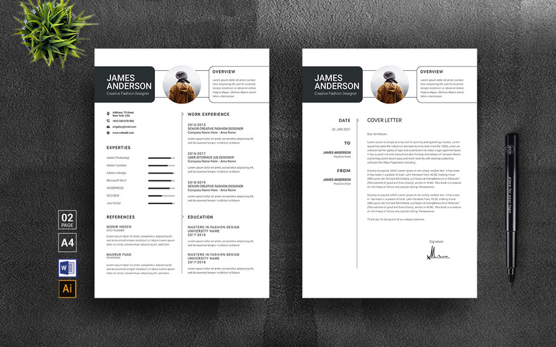 Modello di curriculum creativo moderno - Caratteristiche Immagine 1