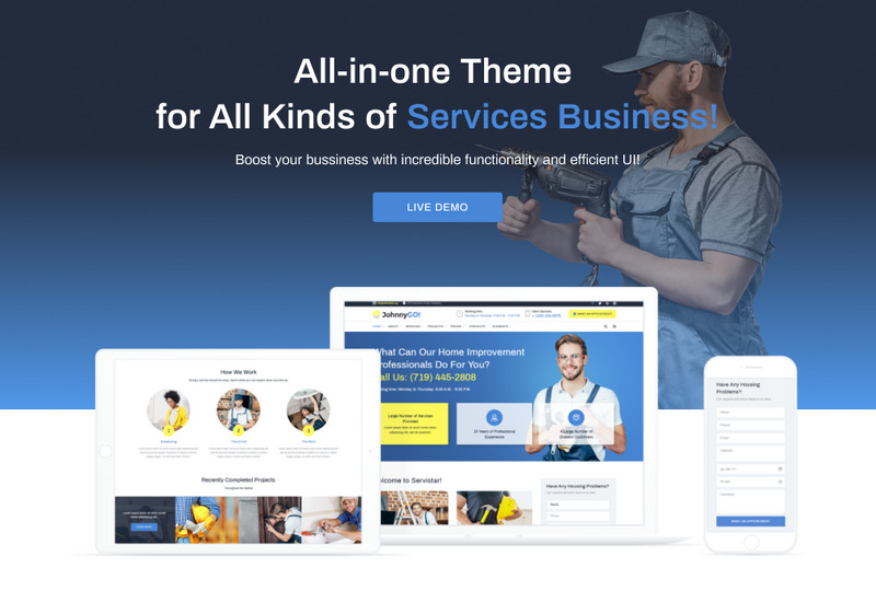 JohnnyGo - Çok Amaçlı Ev Hizmetleri WordPress Teması - Features Image 1
