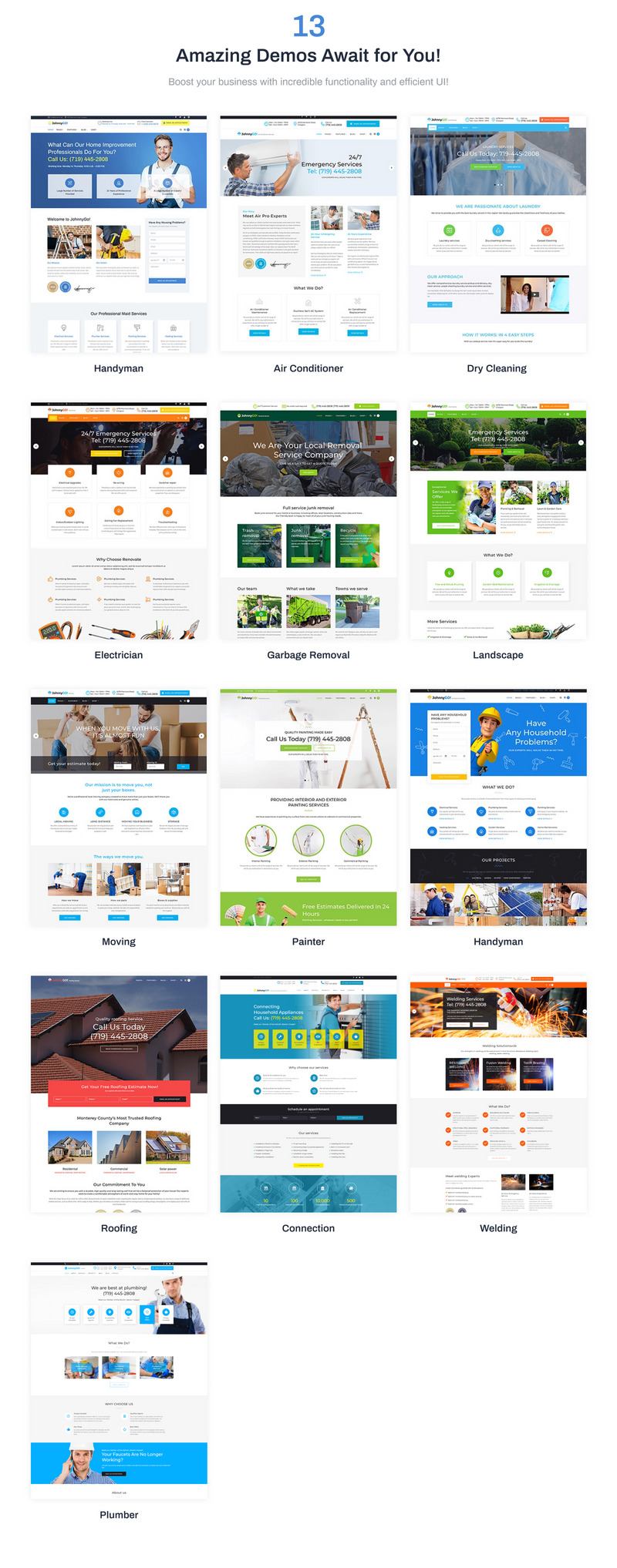 JohnnyGo - Tema WordPress de Serviços Domésticos Multiuso - Apresenta Imagens 2
