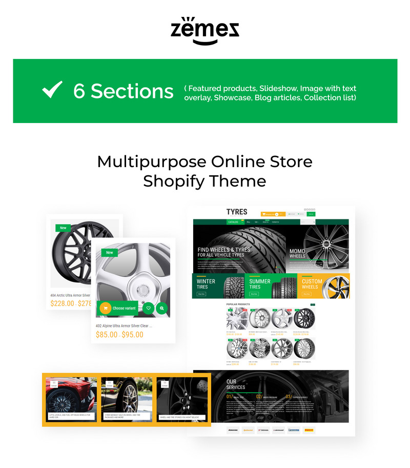 Wheels and Tyres Shopify Theme - Features Image 1