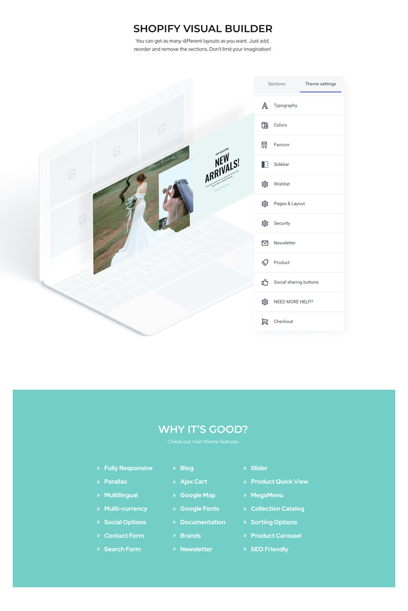 Multifly Wedding Salon Shopify Theme - Features Image 2