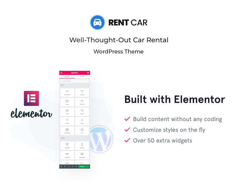 Car Rental WordPress Theme with Elementor Builder - Features Image 1