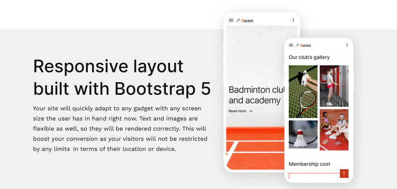 球拍 - 体育俱乐部,羽毛球 HTML5 网站模板 - Features Image 6