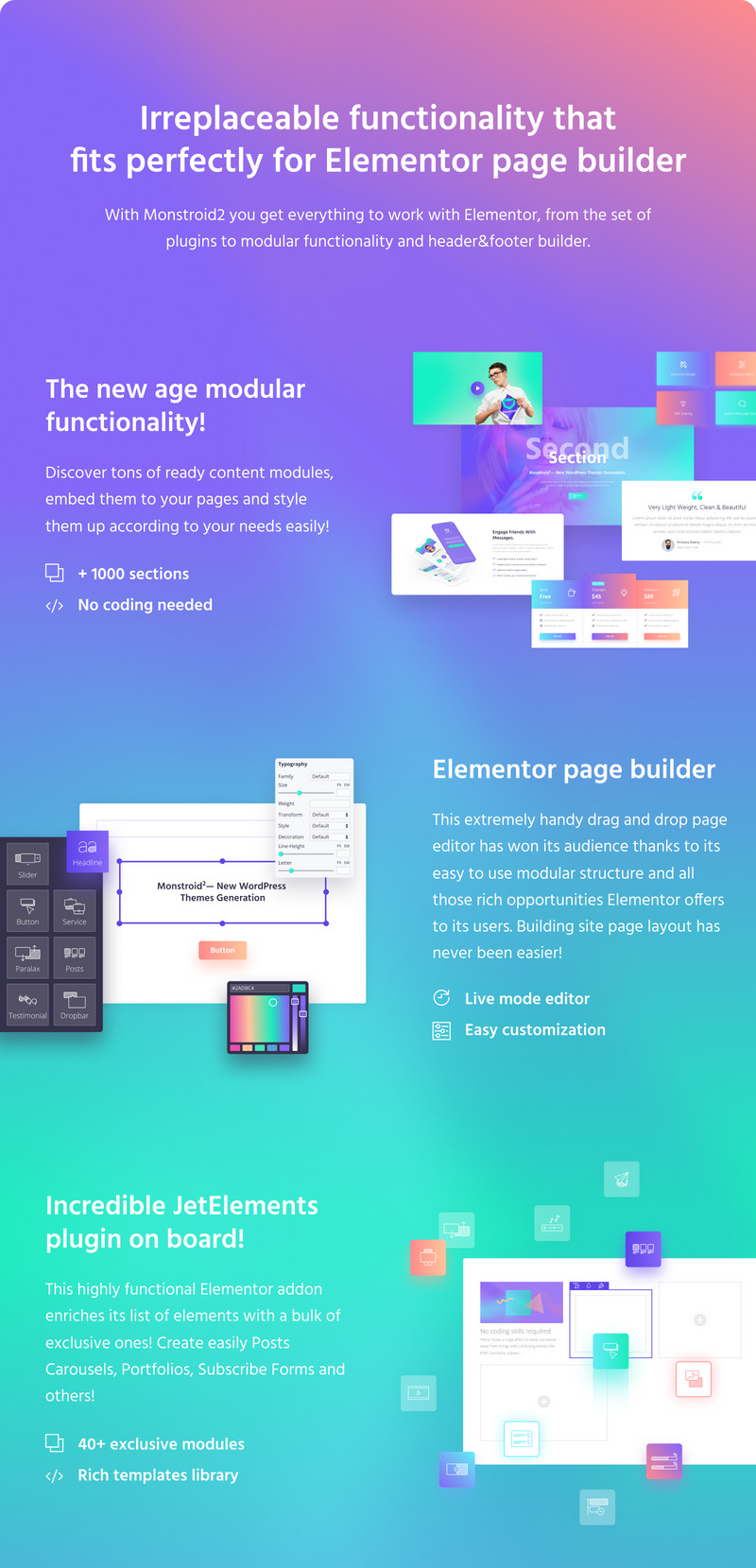 Monstroid2 — uniwersalny modułowy motyw WordPress Elementor - Features Image 4