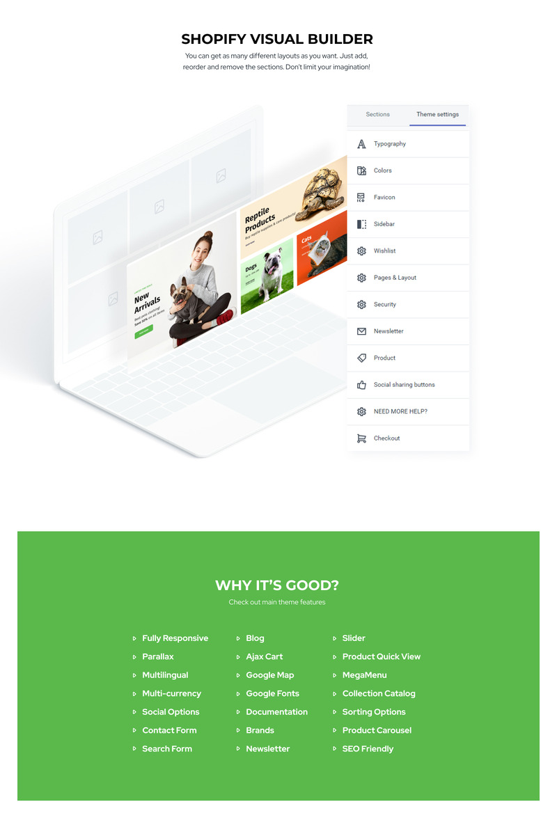 Multifly Responsive Pets Shop Shopify Theme - Features Image 2