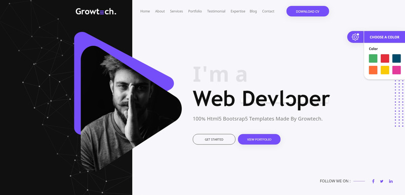 Growtech Personal Portfolio Landing Page Template - Features Image 1