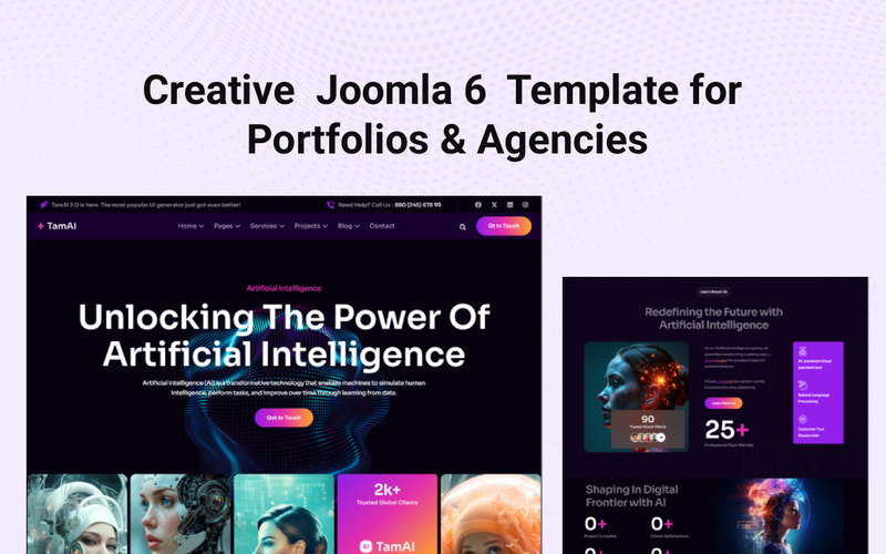 适用于作品集和代理机构的创意 Joomla 6 模板 - Features Image 1