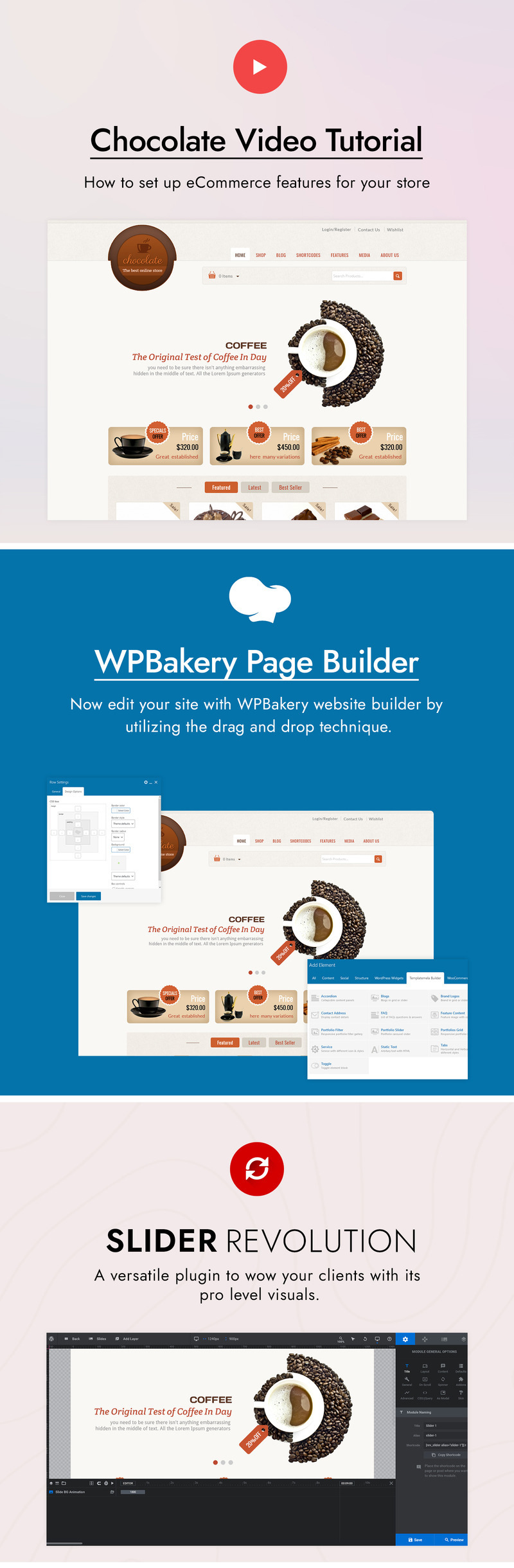 Chocolate - Cake and Coffee WooCommerce Theme - Features Image 1