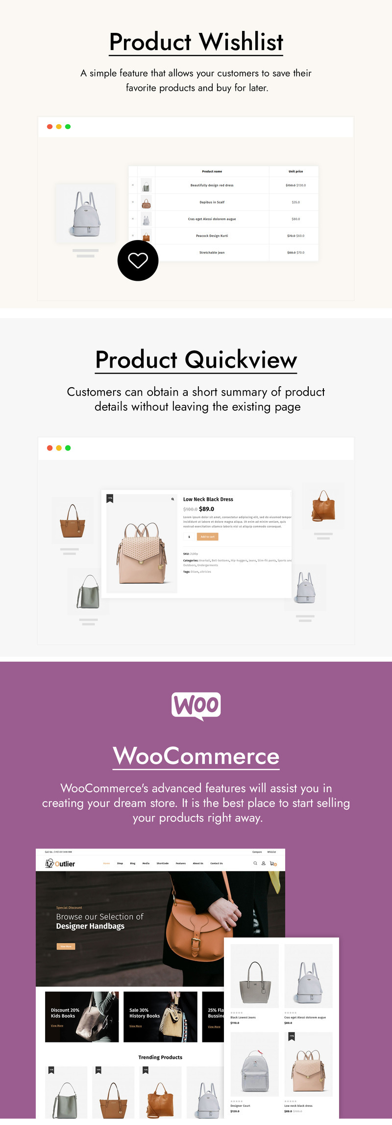 Outlier - Handbag Store WooCommerce Theme - Features Image 3